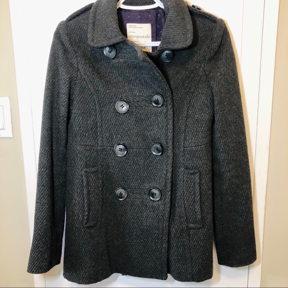 wool coat ,very warm (dark grey), Aeropostale (s)